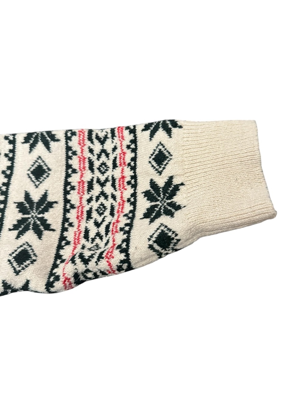 Lands End Mens Sweater Fair Isle Dog Holiday Christmas Cream Nordic Large 42-44 - Picture 5 of 14